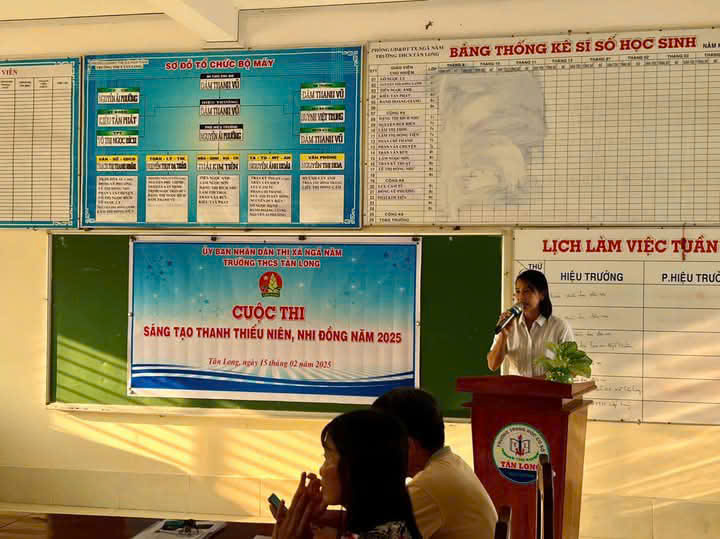 Trường THCS Tân Long tổ chức Cuộc thi Sáng tạo Thiếu niên, Nhi đồng cấp trường năm 2025.