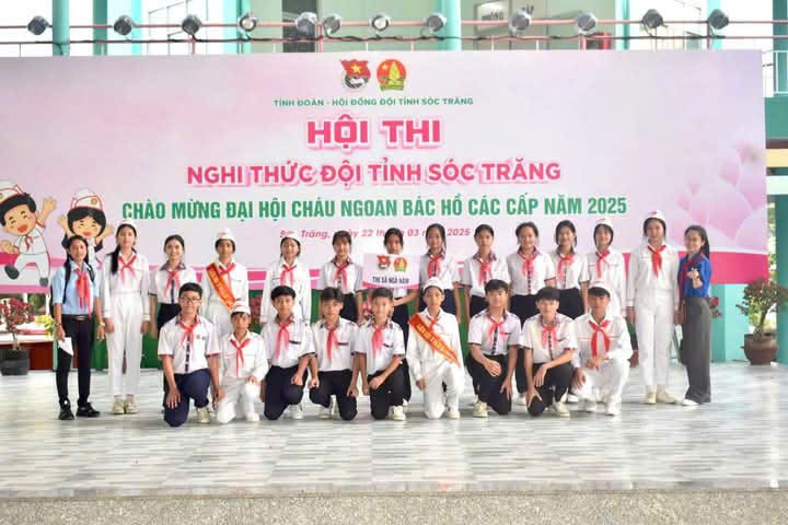 Ngày 22/3/2025 chi đội trường THCS Tân Long tham gia Hội thi nghi thức đội tỉnh Sóc Trăng
